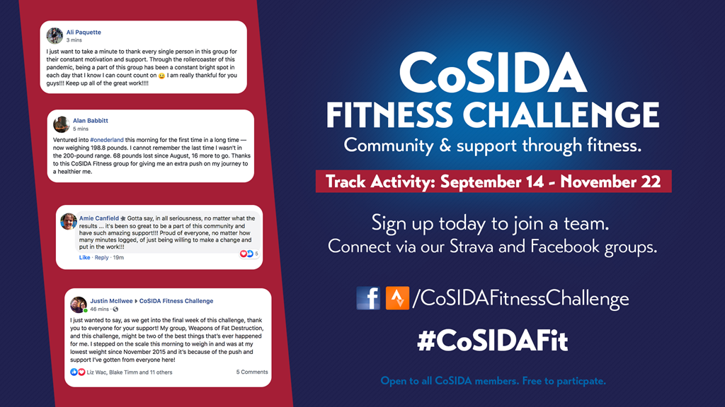 Next CoSIDA Fitness Challenge Starts September 14, Sign Up by September 11